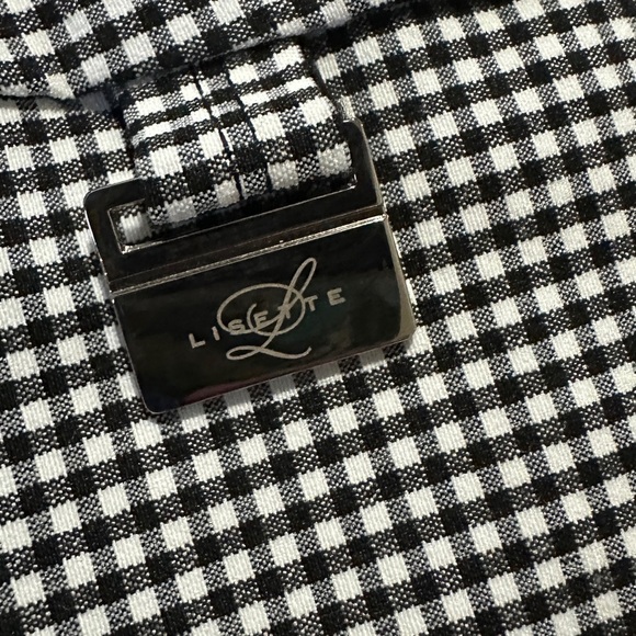 Lisette L checkered black/white stretch shorts, spring, size 8, gently worn, - Picture 6 of 11